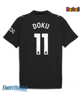 Manchester City Jeremy Doku #11 Tricou Fotbal Replică 2025-26 Barbati Deplasare